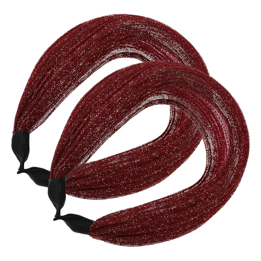 

2pcs Women'S Wide Elastic Hairbands Non-Slip Gray Hair Covering Headbands Simple Style For Daily Life Parties Weddings Sport