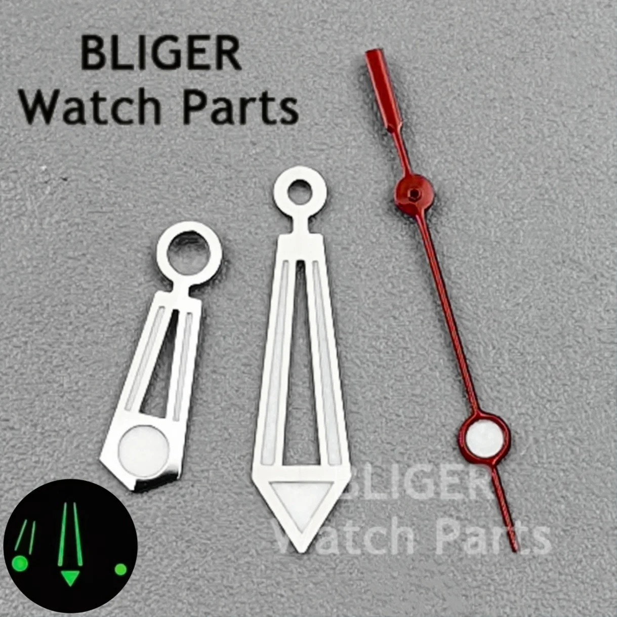 BLIGER الهيكل العظمي الفضة الأزرق بندقية ساعة الأيدي الأخضر مضيئة البرتقالي اليد الثانية صالح NH35 NH36 NH39 ETA2824 PT5000 حركة Mingzhu #4