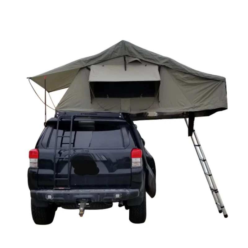 

Custom Glamping Car Camping Rooftop Tent Folding Soft Shell Roof Top Tent With Annex