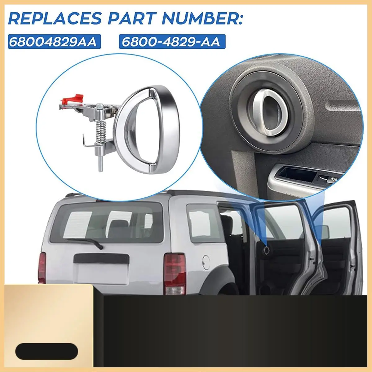 

4 Pcs/Set Car Interior Door Handle Door Handle Satin For Nitro 2007-2011 68004828AA 68004829AA-N30R