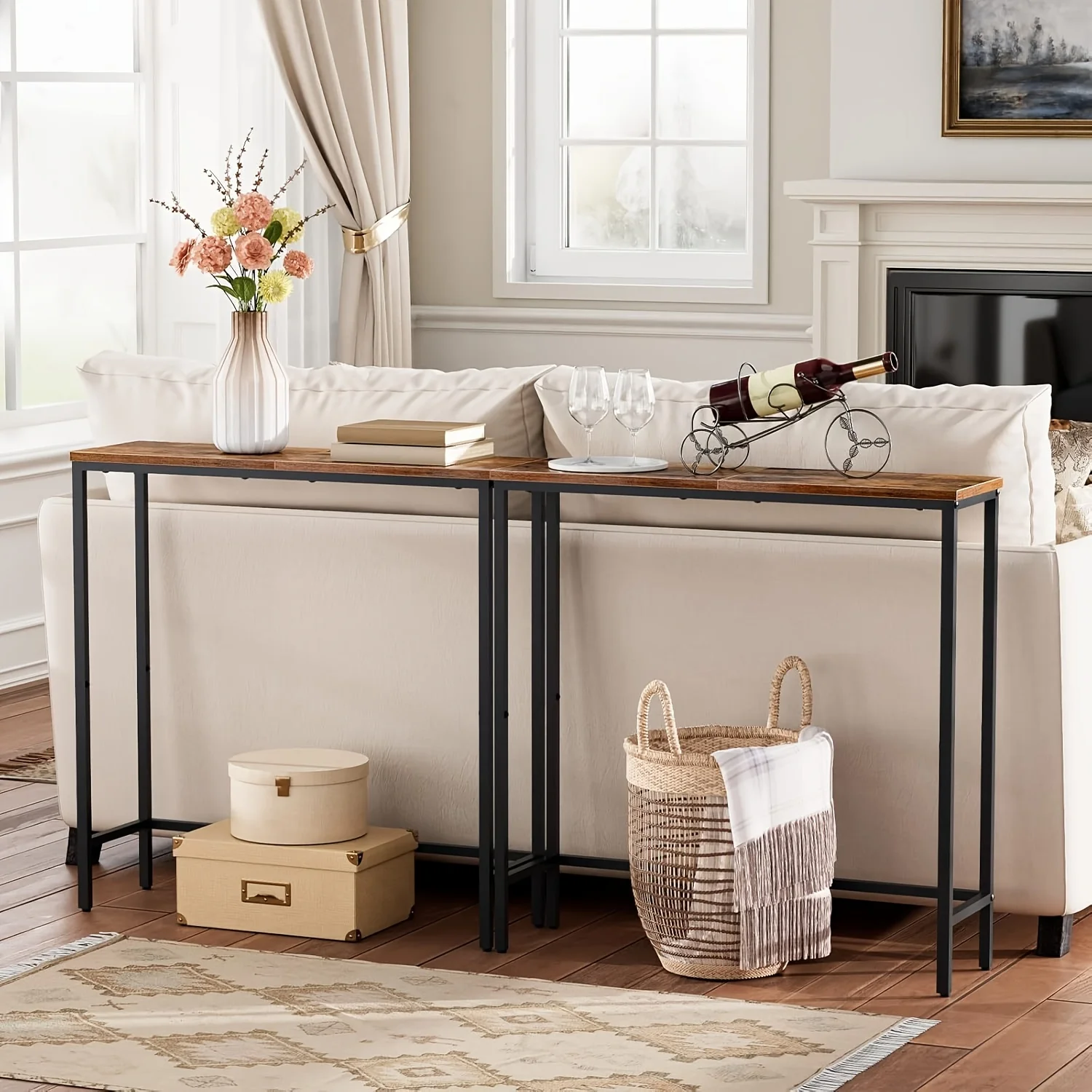 Console Table - Industrial Modern Entryway Table,Living Room,Office - Console Table for Entryway/living Room image 5