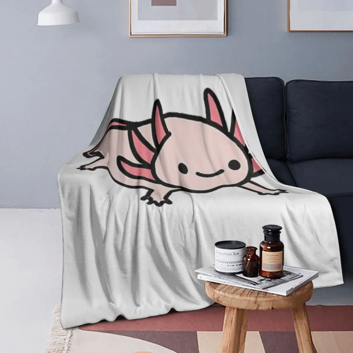 

Axolotl Blanket Soft Warm Flannel Throw Blanket Plush for Bed Living room Picnic Travel Home Sofa