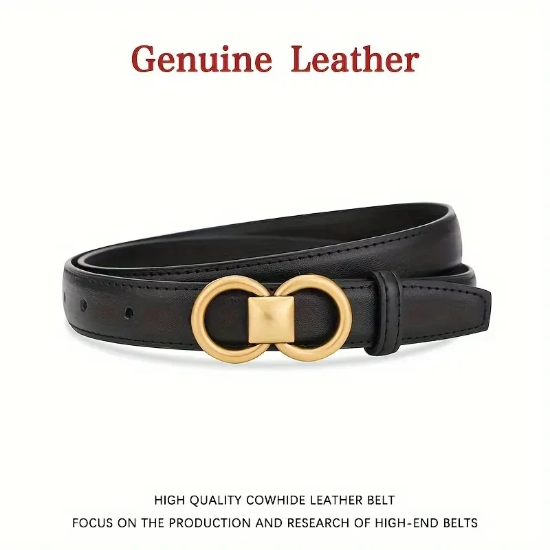 Women's Genuine Cowhide Leather Versatile Decorative Belt