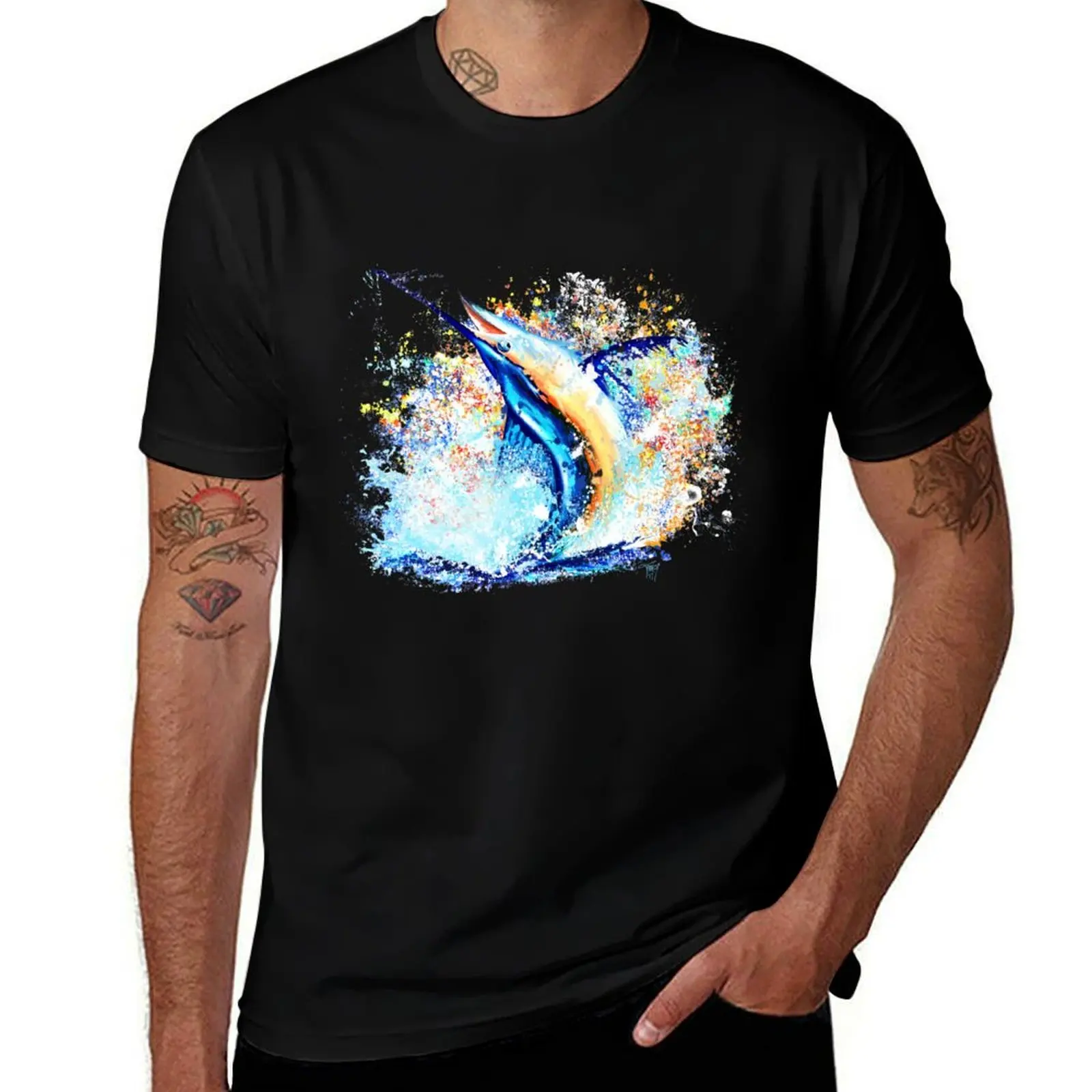 Mary Tracy - Marlin Impression T-Shirt t shirt men 100% cotton luxury brand T-Shirt