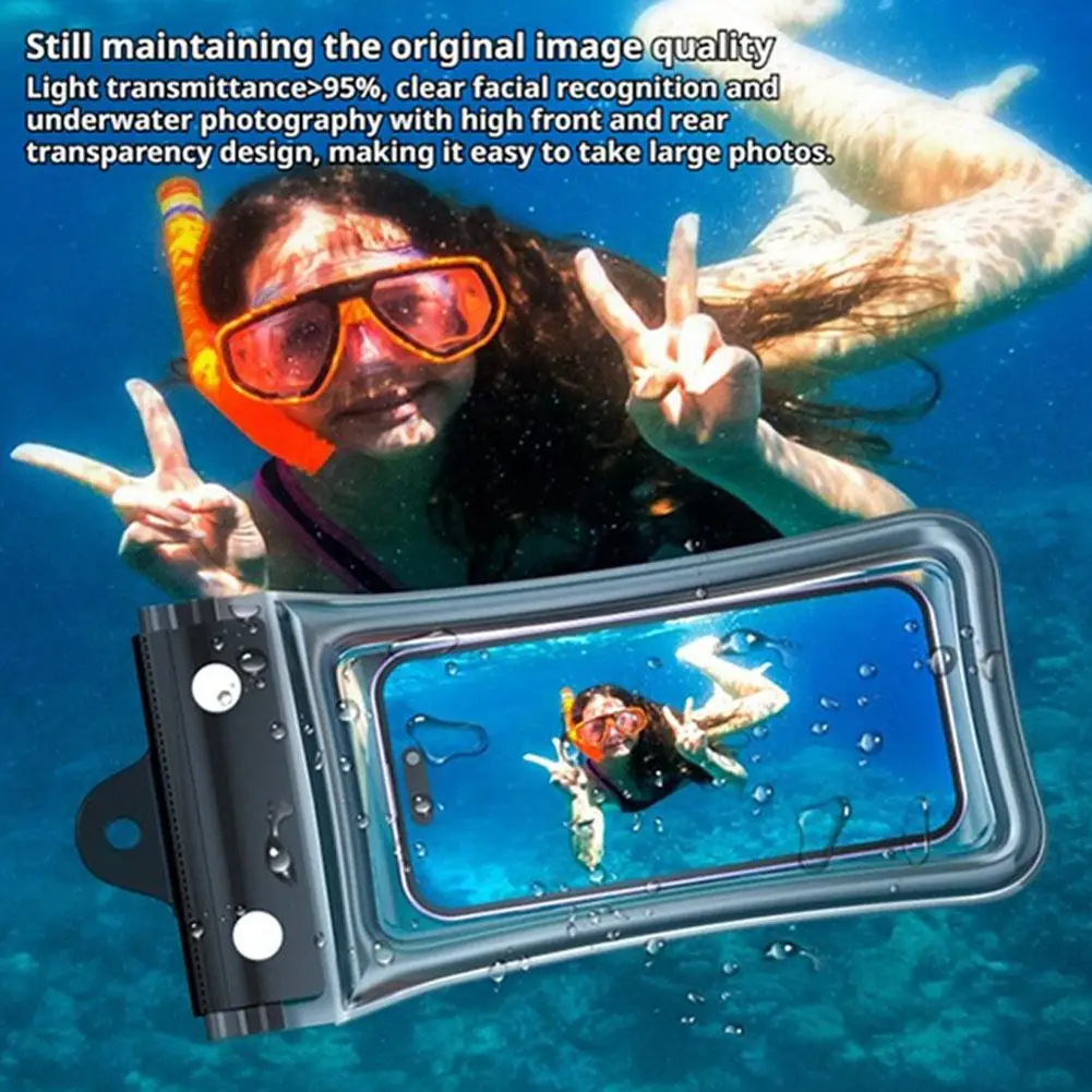 Transparent Waterproof Phone Case Underwater/Snow/Rainforest Protection Full View Swimming Bag Touch Screen Compatible