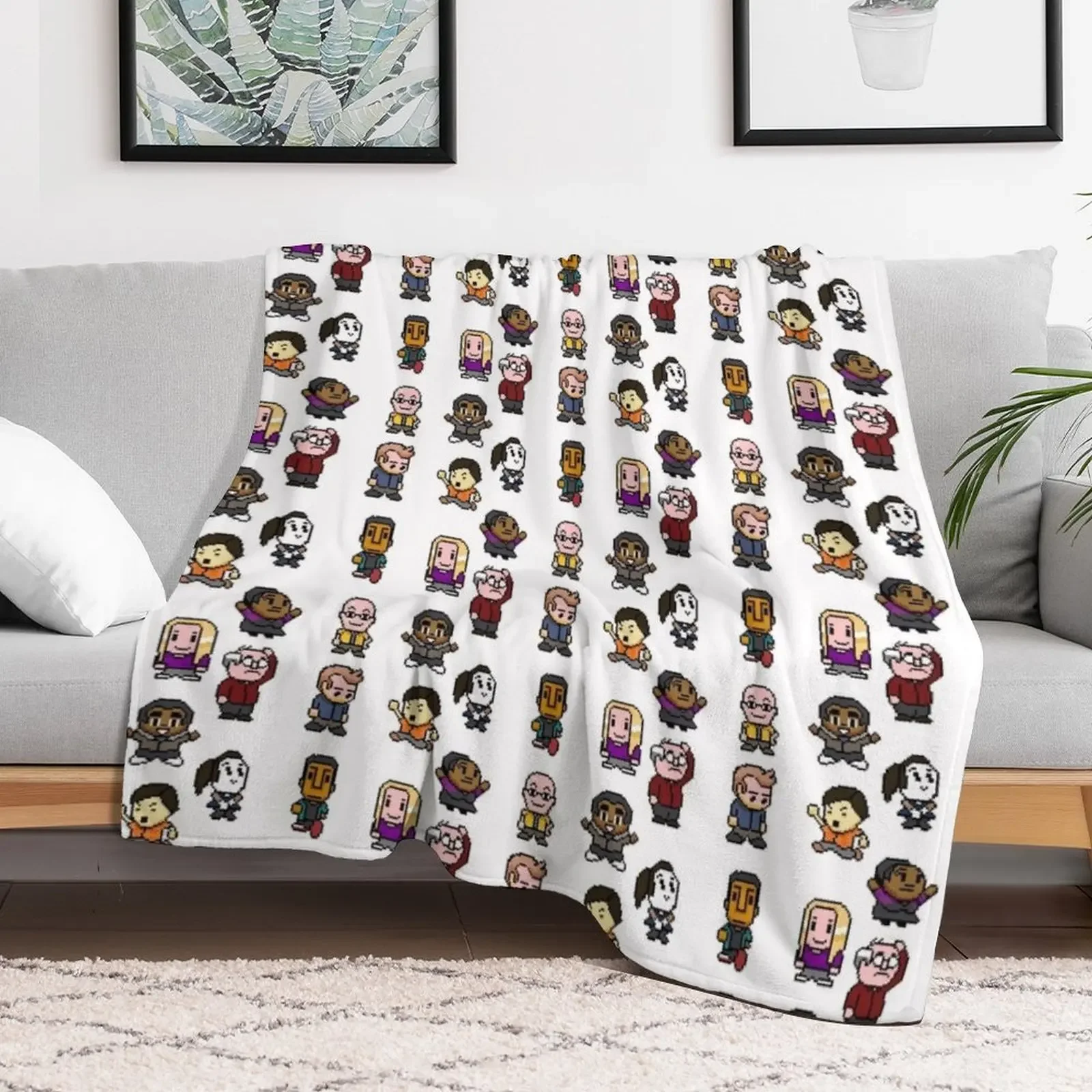 community bit character Throw Blanket Reusable Durable Soft Blanket for All Seasons