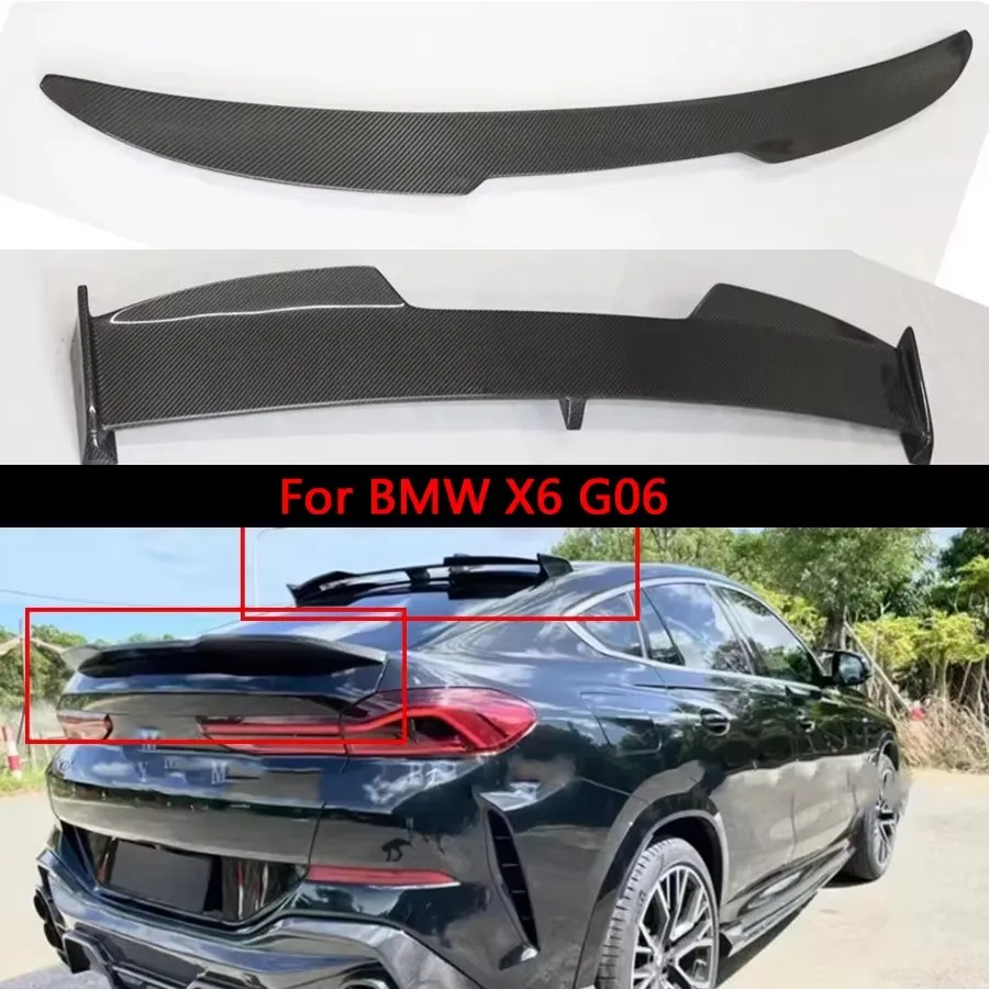 

For BMW X6 G06 Carbon Fiber Tail fins Top Wing Rear Spoiler Duckbill Car Wing Retrofit Middle Wing Car Accessories Body Kit