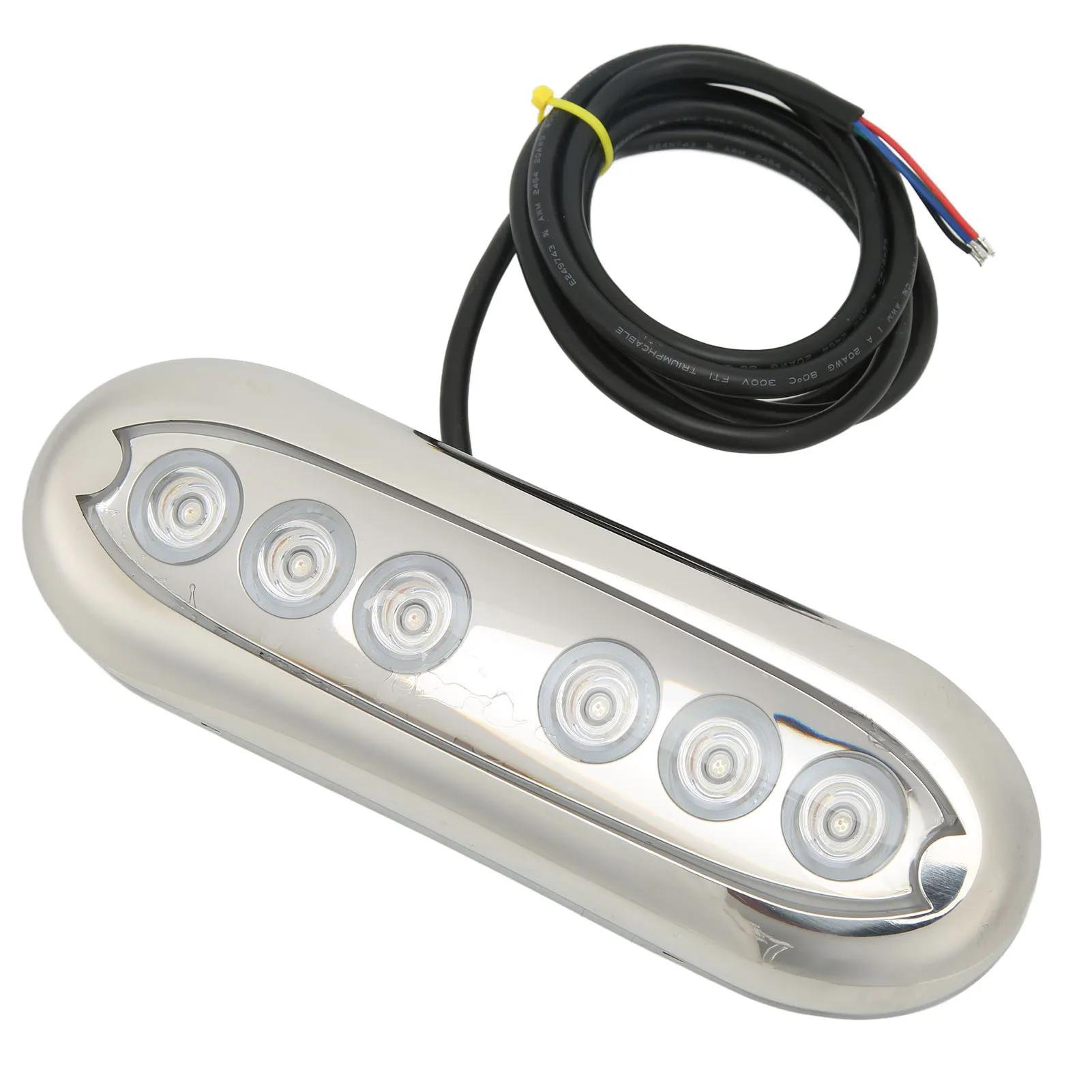 12V to 24V Boat Underwater Light 6 LED Lamp Beads IP68 Waterproof Strong Sealing for Ships Yachts Motorboats