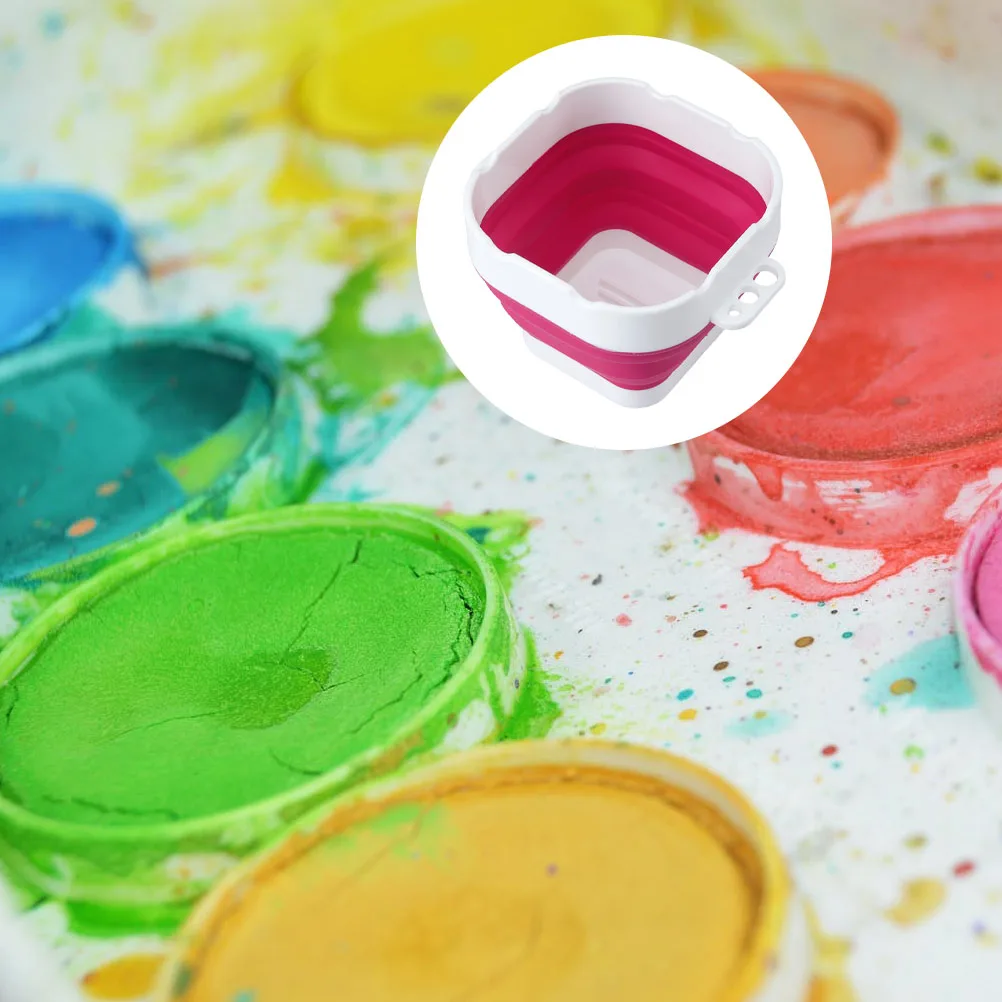 

Folding Paint Washer Bucket Multi-Functional Silicone Brush Holder Basin For Oil Pen Washing Stationery Tool Accessory