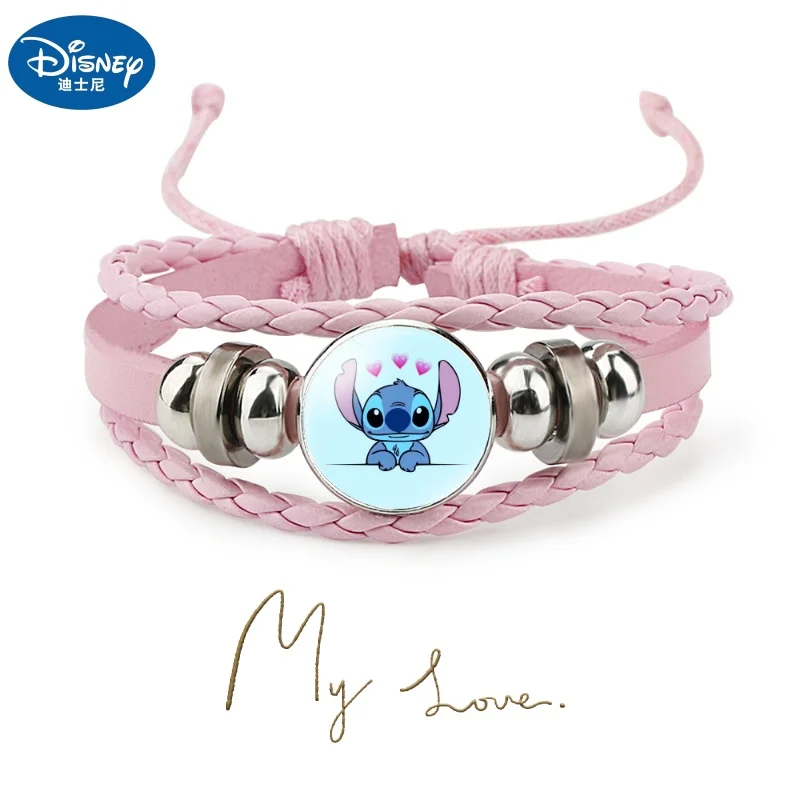 Disney Stitch Bracelet Lilo & Stitch Charm Bracelet Braided Rope Chain Handmade Bracelets for Women Adjustable Bracelet Jewelry