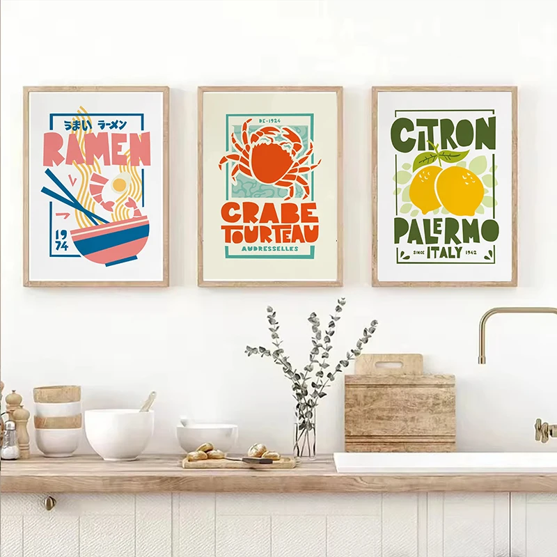 مضحك الفاصوليا على نخب الكرتون قماش ملصق فني بون الشهية الغذاء إقتباس طباعة اللوحة للمطبخ جدار ديكور نادي بار متجر ديكور #4