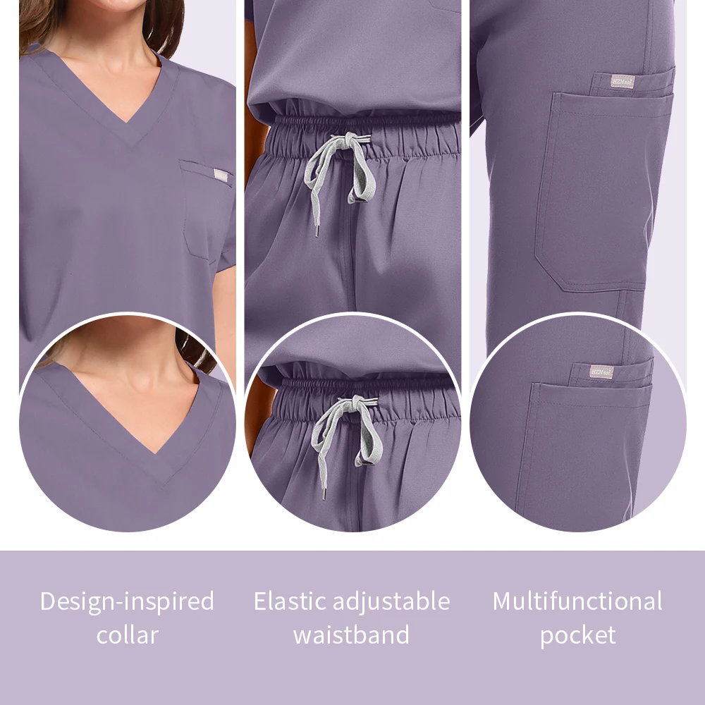 医療用スクラブ、病院勤務用スクラブセット、卸売看護スクラブユニフォーム、女性医療薬局クリニック作業服