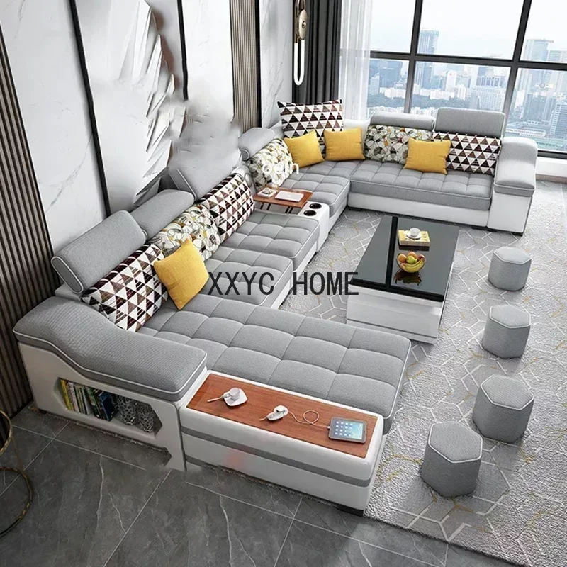 Solid Colors Queen Living Room Sofas Modern Nordic Luxury Bed Lazy  Leather Single Lounge Woonkamer Banken Furniture