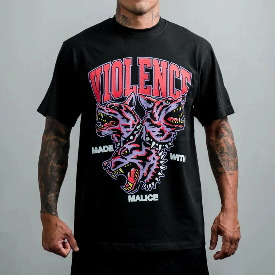 Amerikaanse Originele Honden van De Hel Stijl T-shirt Mannen Y2K Harajuku Straat Hip Hop Korte Mouwen Gothic Mode Trend Tops