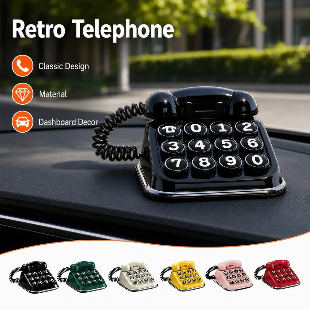For Hyundai Temporary Parking Number Plate Creative Retro Telephone Car Phone Number Sign Hidden Design Auto Interior Decoration
