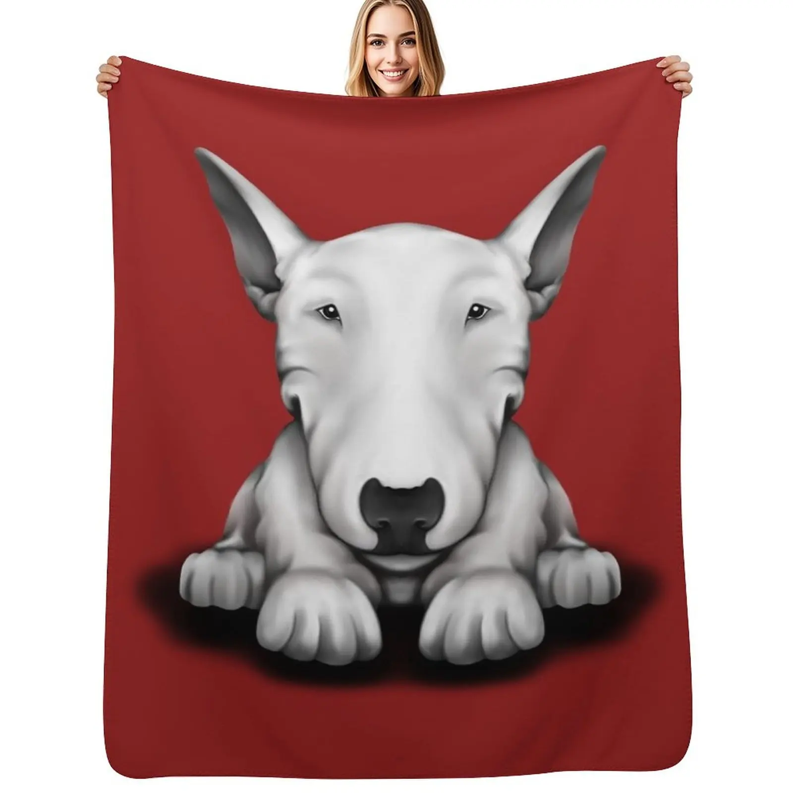 Front Sit English Bull Terrier Throw Blanket Polar Luxury Brand Softest blankets and throws Loose Weighted Blankets