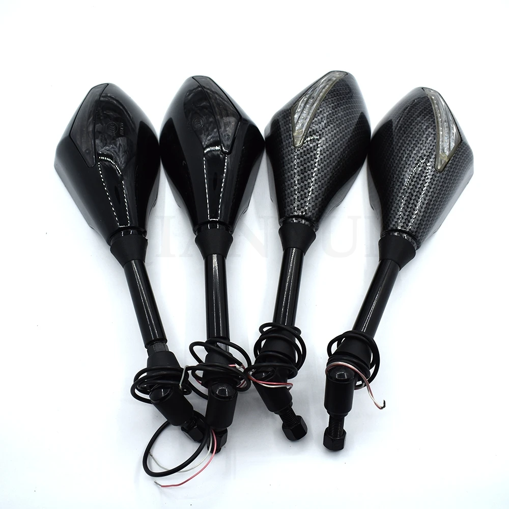 Motorcycle Rearview Mirrors Black With LED Turn Signal Integrated Mirrors For Yamaha FZ1 FAZER FZ6R FZ8 XJ6 FZ6 MT-07 09 FZ-09