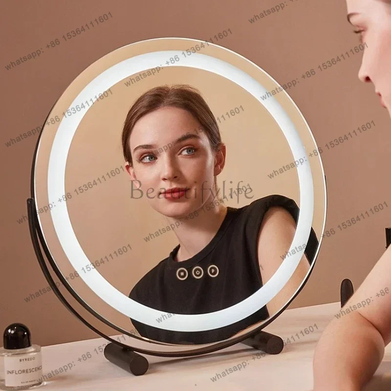 Pink Bedroom Makeup Mirror Table Modern Small Girls Makeup Mirror Cool Aesthetic Espelho Adesivo