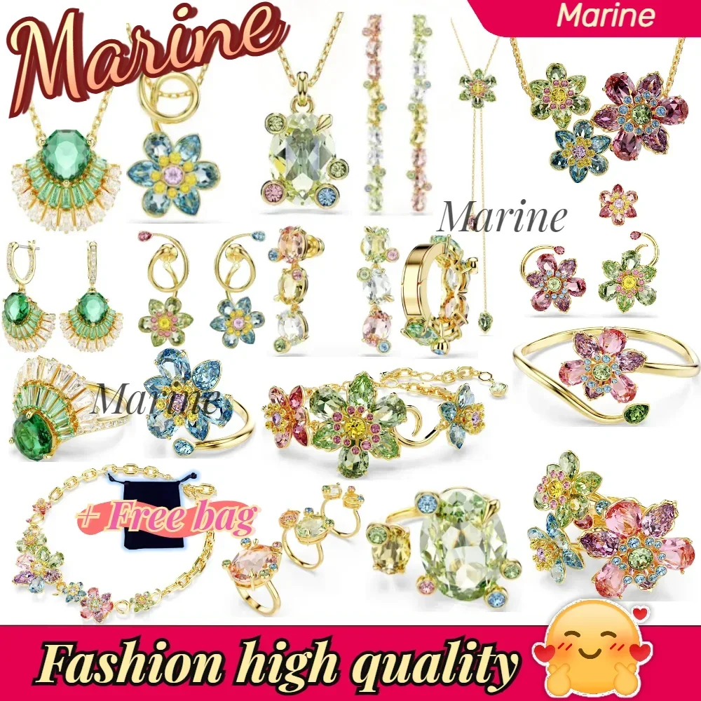 

2025 New style gorgeous flower shapes with gemstones women's jewelry in various styles suitable for banquets and festival gifts