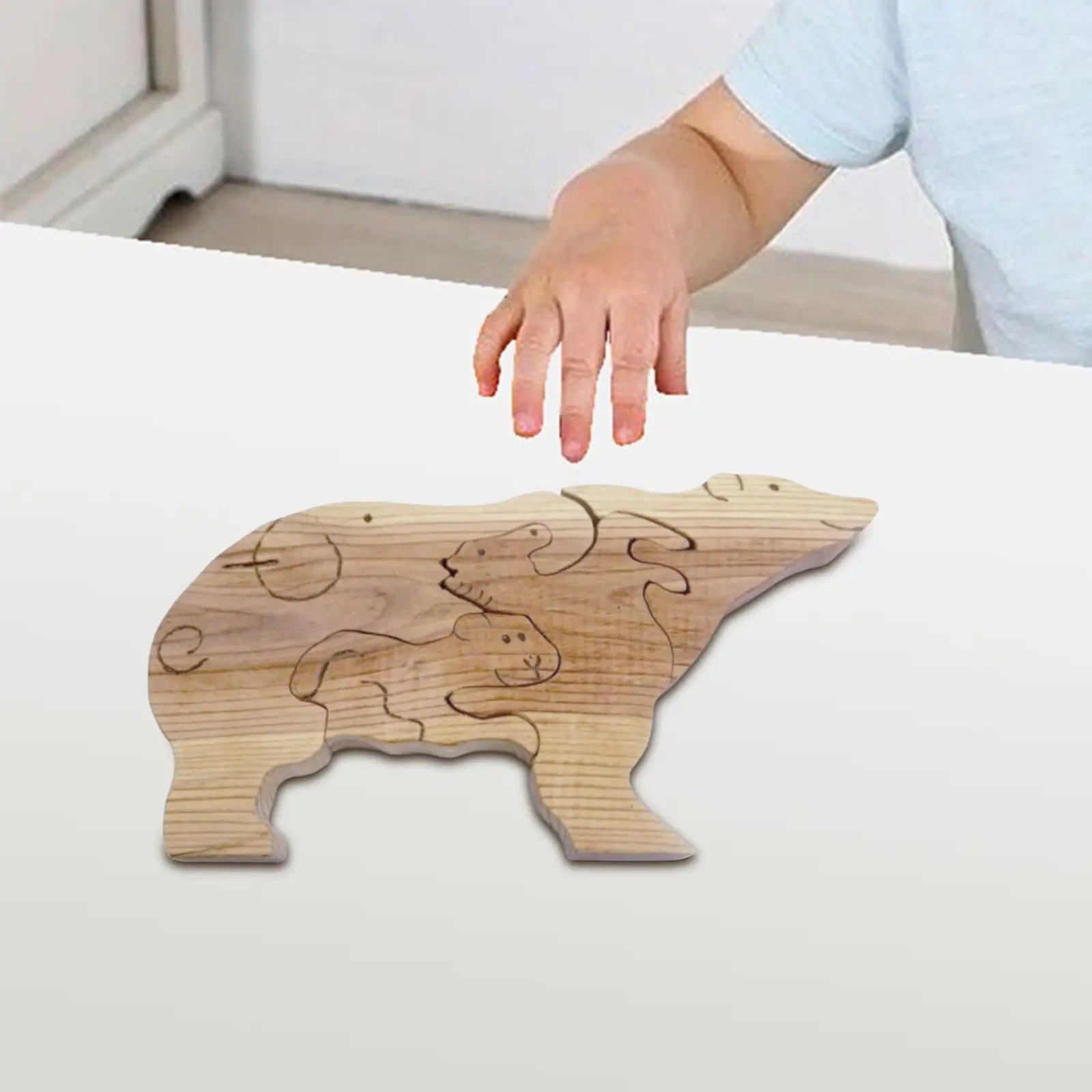 

Wooden Bear Puzzle Cute Unique Keepsake Birthday Gift for Holidays Dads Moms