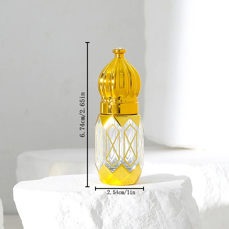 6ML Essence Bottle Octagonal Perfume Bottle Glass Drip Stick Essential Oil Bottle Clear Walking Beads Empty Bottle