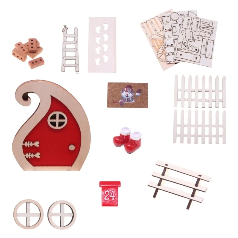 

Wooden Dollhouses Accessories 20 Mini Christmas Door Safe Holiday Craft Set For Kids Adults 15UB