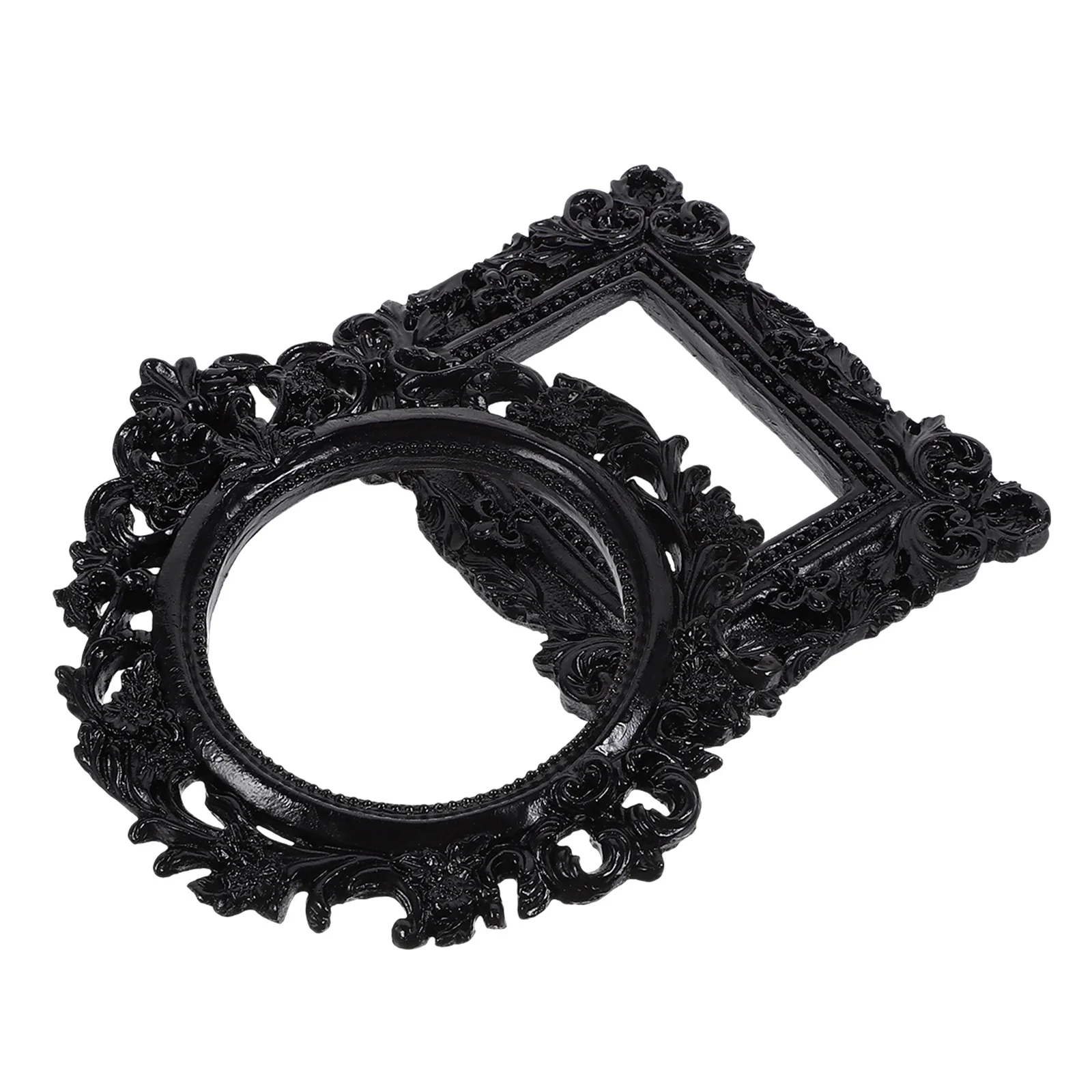 

Resin Mini Picture Frame 2Pcs Vintage Photo Frames for Home Decoration Tiny Ornament Frame Photography Background Retro Painting