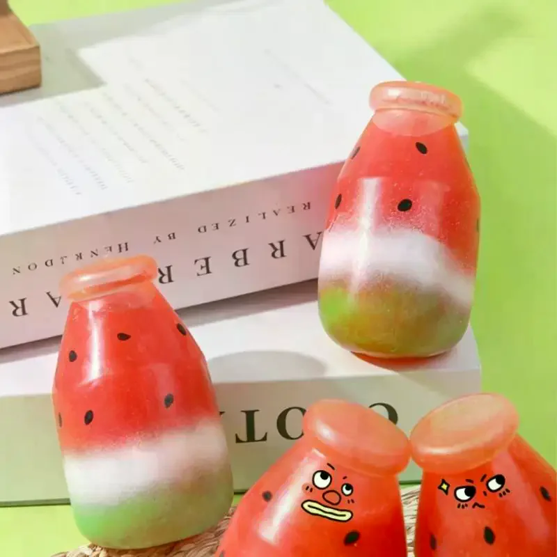 Summer Watermelon Gradient Bottle TPR  Toy Soft Rebound Squeeze Stress Relief Fidget Toy