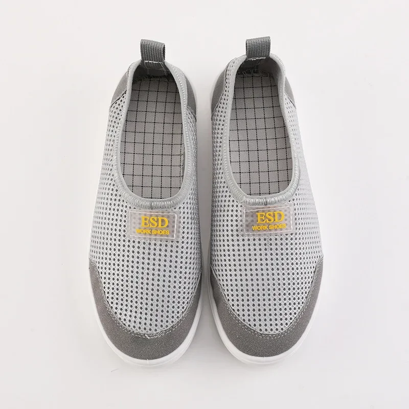 Zapatos Antiestáticos Duraderos de Suela Blanda, Zapatos de Malla Gruesa con Forro de Toalla, Zapatos de Trabajo de Protección para Verano, Libres de Polvo, para Talleres Electrónicos