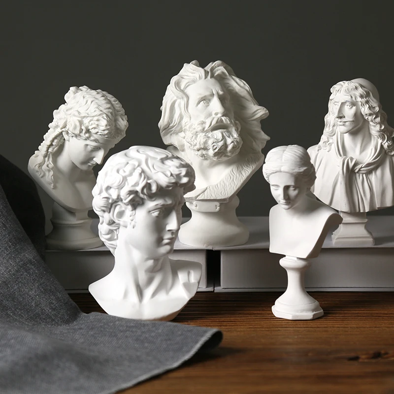 Scandinavian David figure resin sculpture plaster head ornaments living room art portraits home decorations furnishings