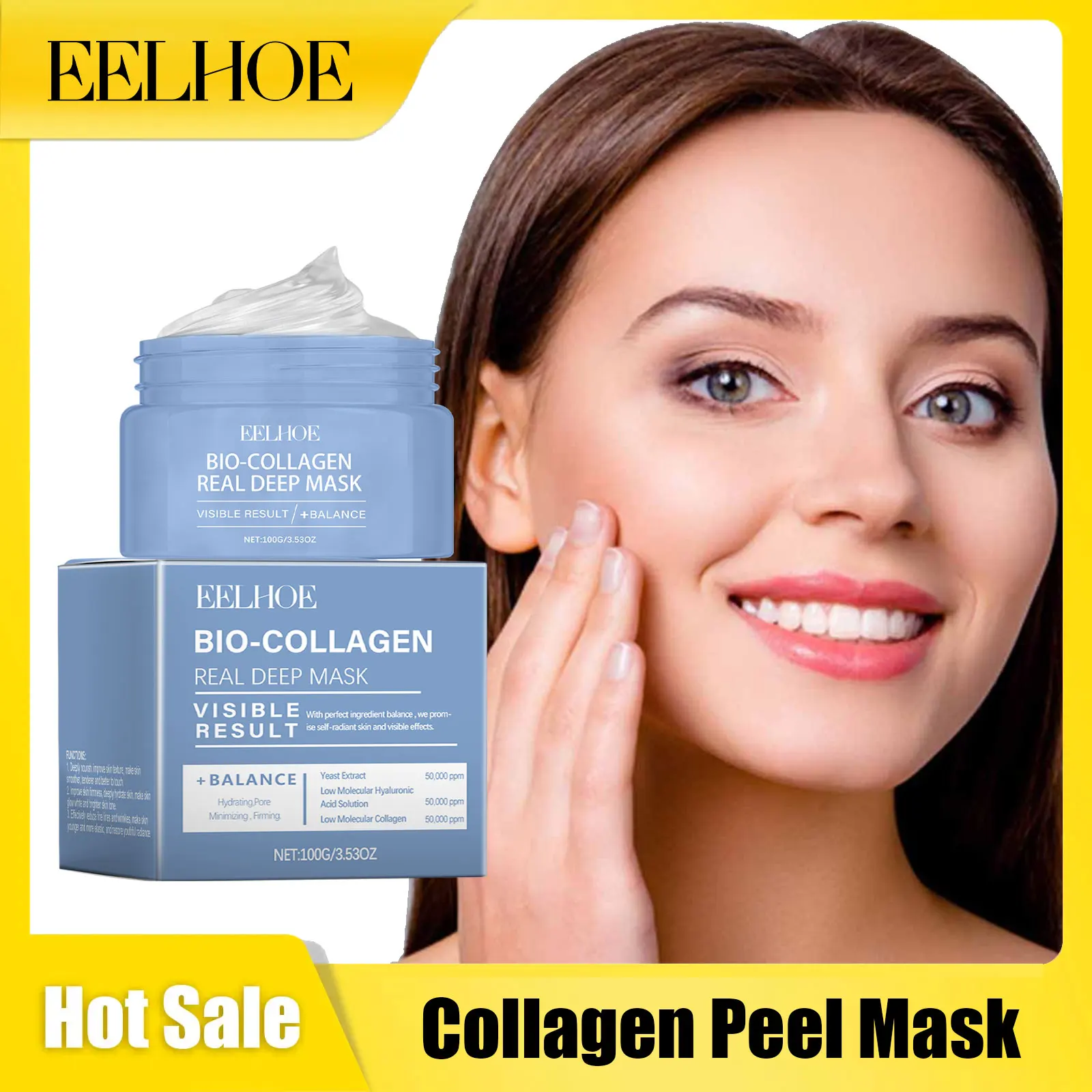 

Bio Collagen Tearing Mask Smooth Skin Firming Nourish Facial Contour Anti Sagging Skin Even Tone Brightening Skin Care Face Mask