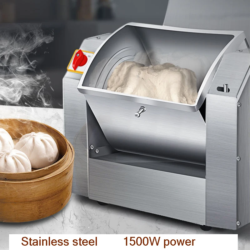 

Commercial electric Dough Kneading Machine Dough Stirring stainless steel Bread mixer Pasta Make noodles 8KG flour Mixers 1500W