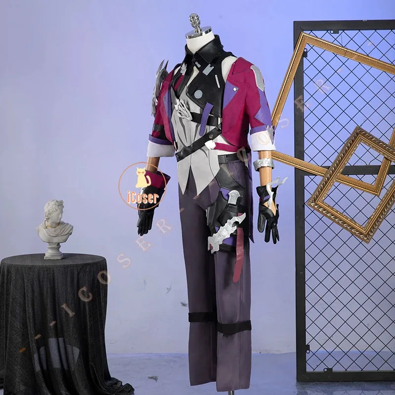 Sampo Koski Cosplay Costume Wig Honkai Star Rail Game Uniform Earrings Underworld Belobog Wildfire Mercenary Halloween Men Women