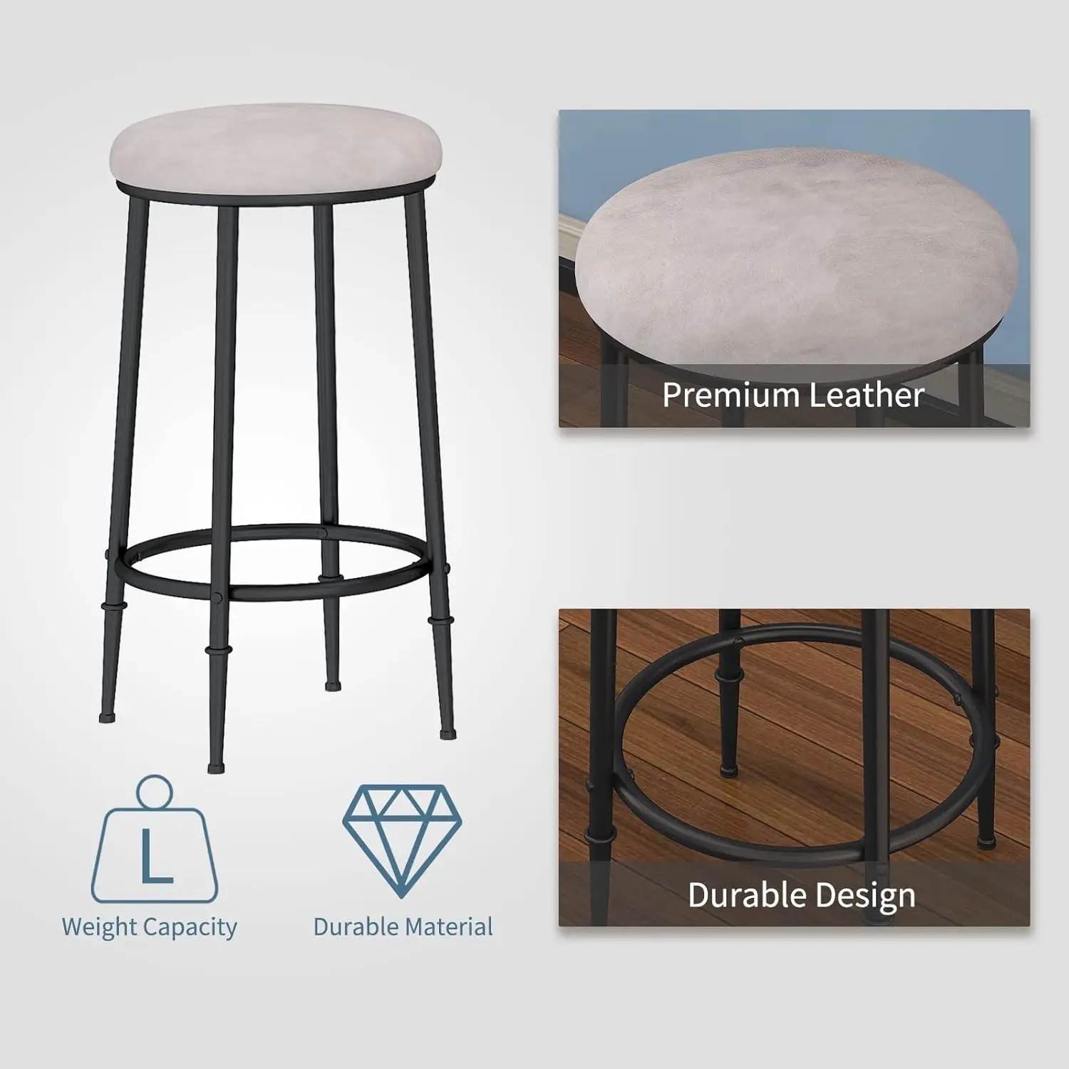 HOMYSHOPY Bar Table Set for 3, 4 Piece Console Table with 3 Stools, Counter Height Kitchen Table Set with 3 Chairs