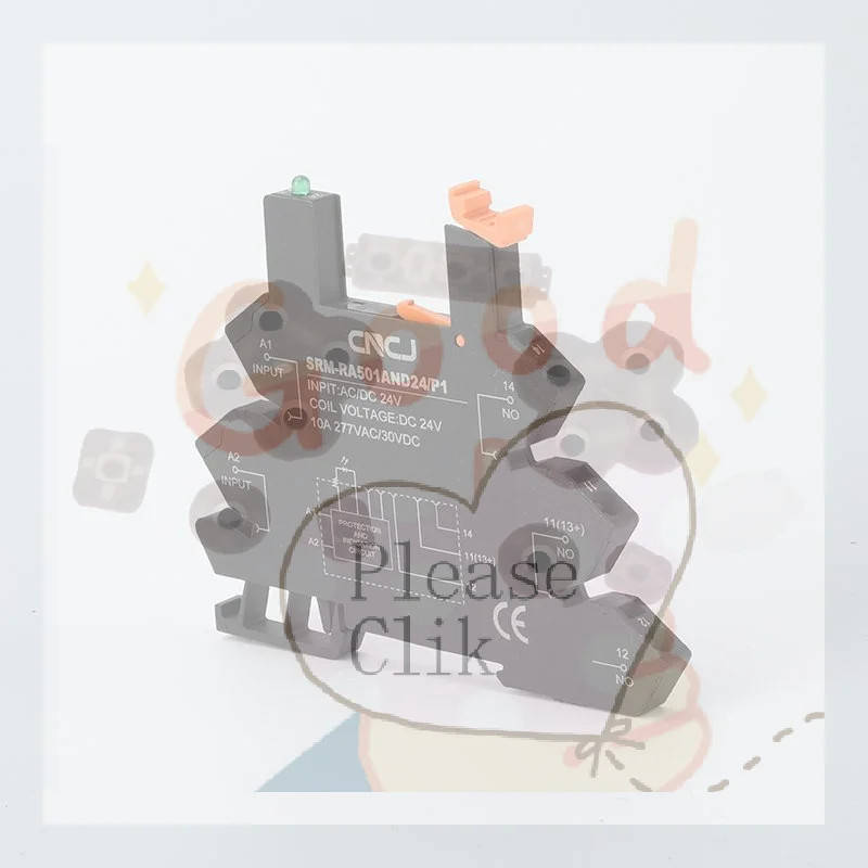 【HG】1Pcs SRM-RA501AND24-P1 Black Direct Current Ultra-Slim Relay Module Alternating Current Rail Type Slim Relay Base