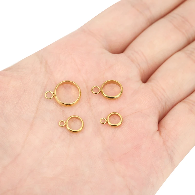 20 قطعة PVD لا تتلاشى أبدًا قلادة من الفولاذ المقاوم للصدأ المعلقات موصلات المشابك 5 6 8 10 مللي متر قرصة كليب الكفالة الخرز لصنع المجوهرات