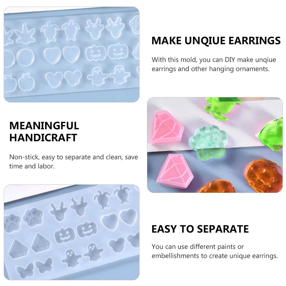 

1Pc DIY Silicone Earring Mold Crystal Resin Casting Mould Non-Stick Tools for Handmade Jewelry