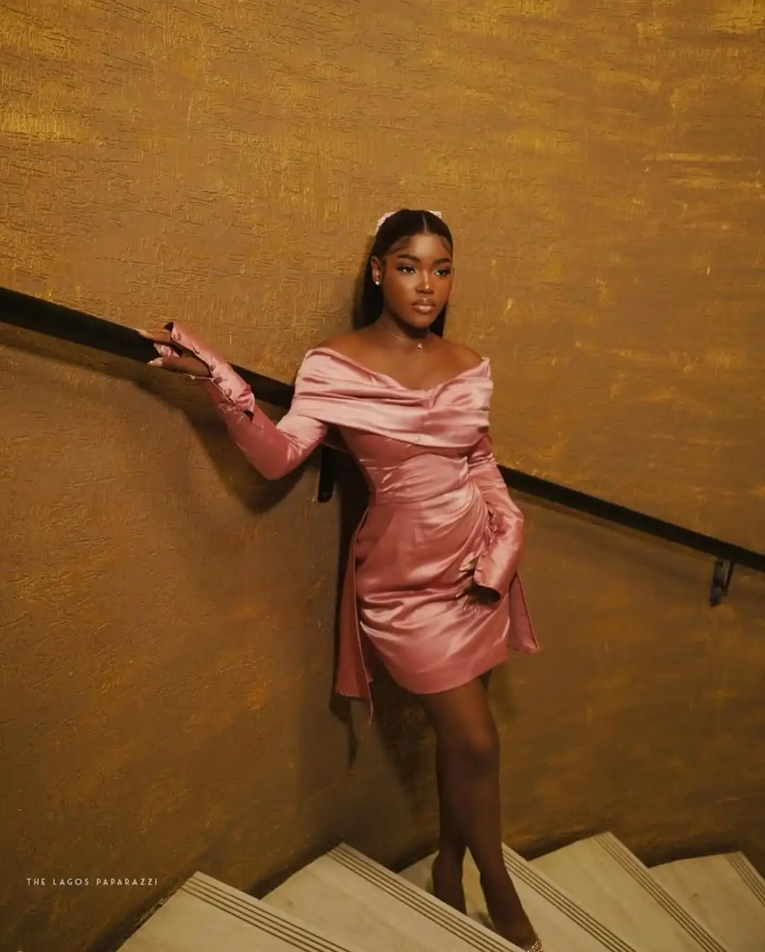 Trendy Off The Shoulder Long Sleeve Cocktail Party Gowns Aso Ebi Africa Girls Homecoming Dress Sweet Pink Satin Short Dresses