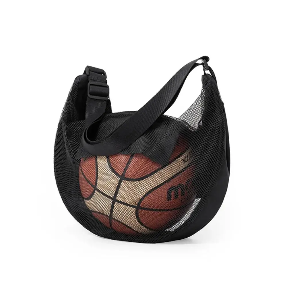 Multifunctionele basketbalnettas Ademend met ritsvak Enkele baltas Draagbare verstelbare sportbalschoudertas