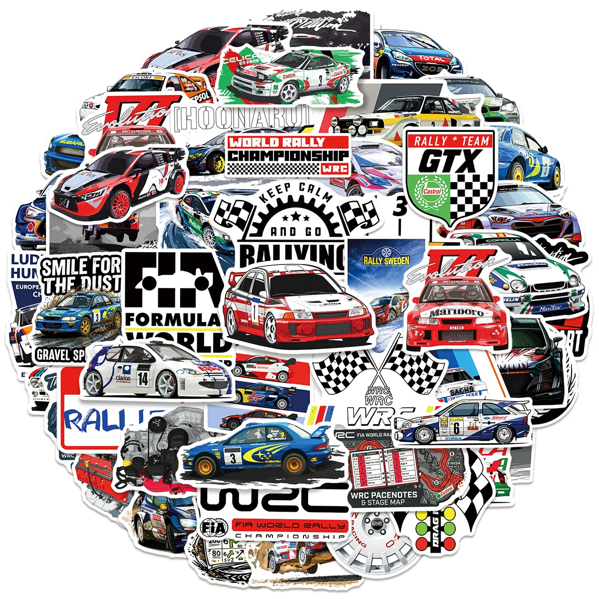 10/50PCS Racing Stickers World Rally Championship Element Cartoon Graffiti Decoration Notebook Mobile Guitar Refrigerator Decals