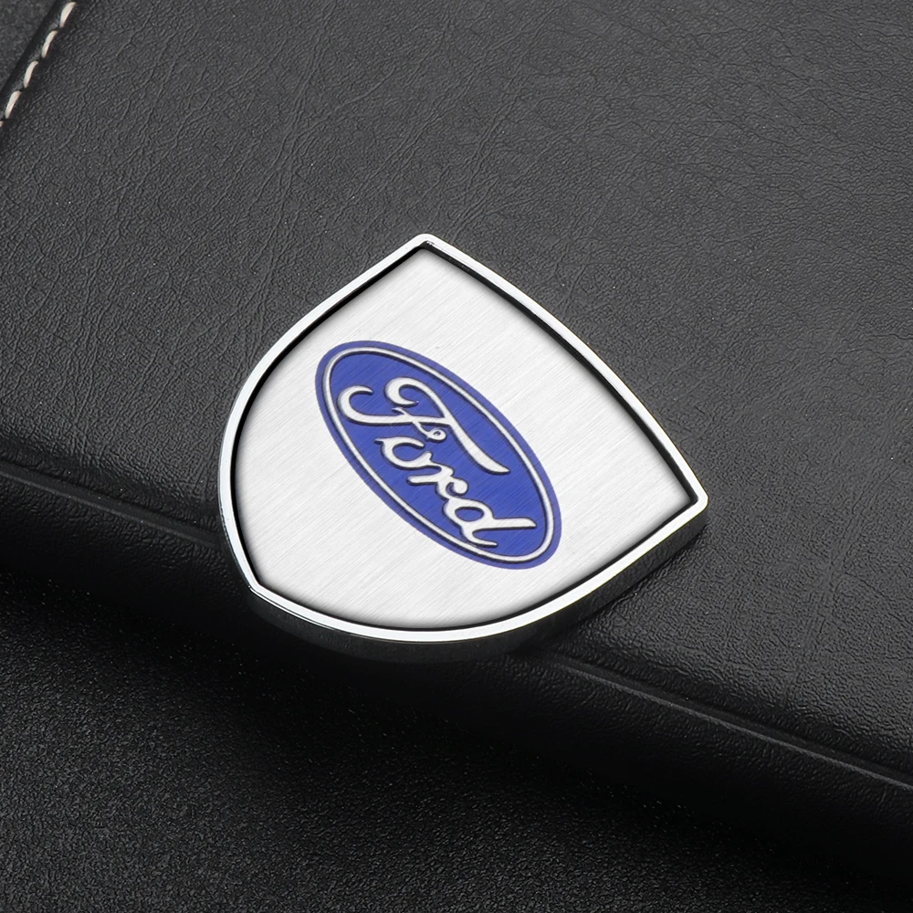 1/2pcs 3D Metal Car Styling Shield Emblem Badge Decorative Decals Accessories For Focus Mustang Fiesta ST Line Kuga Transit