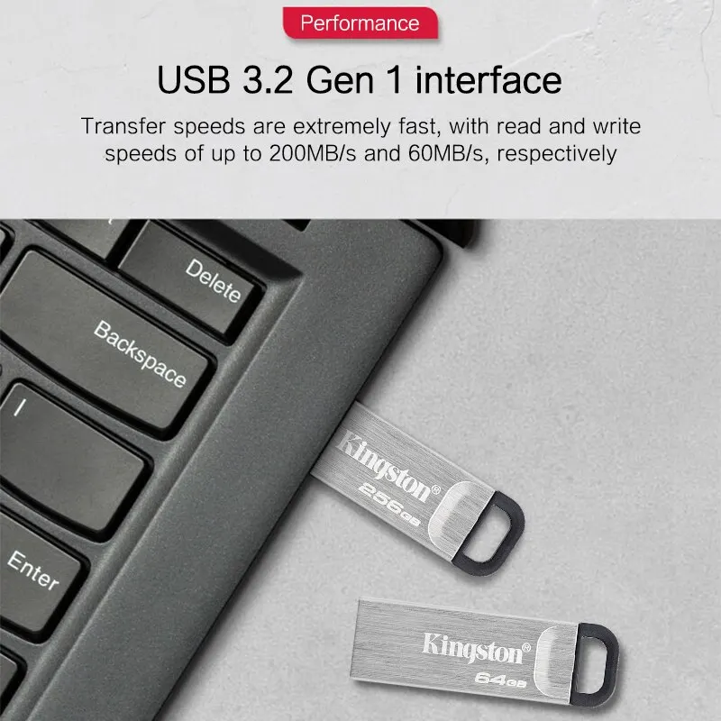 Kingston Pendrive USB Flash Drives DTKN 32GB 64GB 128GB Pen Drive 3.0 CLE USB 3.2 Gen 1 Disk Stick per desktop laptop