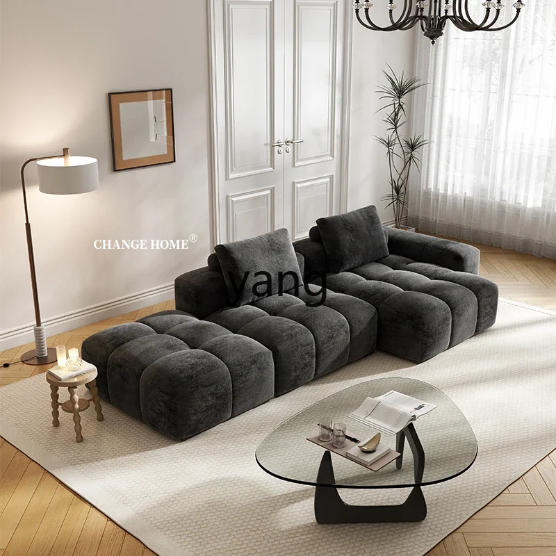 LMM Italian minimalist fabric sofa living room size retro tofu block combination