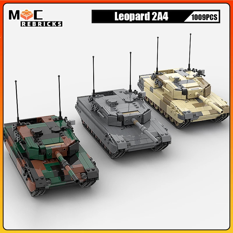 

War Tank Model Military Series Attack Weapons War Leopard Set Modular Assembly MOC Building Block Technology Brick Toy Xmas Gift