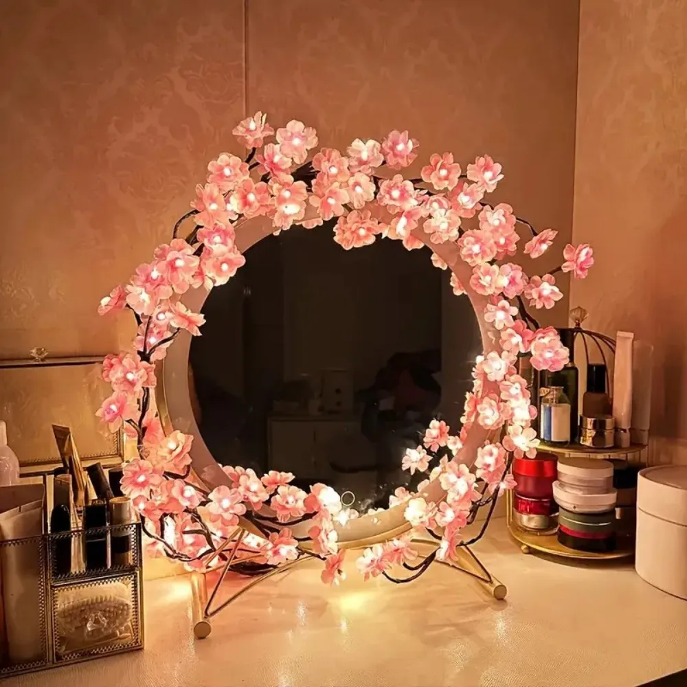 Led Cherry Blossom String Light Usb 5v 8 Modes Artificial Flower Vines Fairy Lights For Bedroom Wedding Party Holiday Decoration