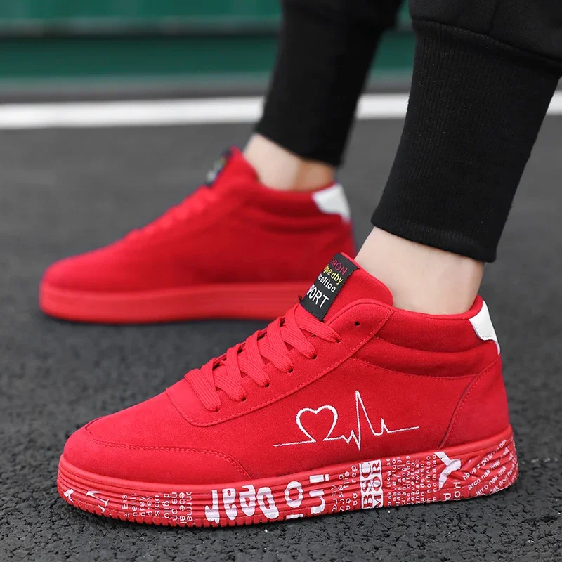 

ELUVA Men's Canvas Sneakers Comfortable Running Shoes Geometric Graffiti Print Lace-Up Non-Slip Durable Skate Sneakers for Men