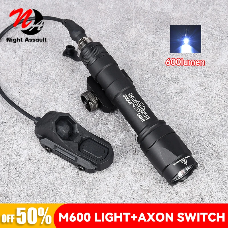 Trefzekere M300 M600 Zaklamp Met AXON Dual Functie Afstandsbediening Drukschakelaar Fit 20mm Rail Jacht Tactical Airsoft Licht