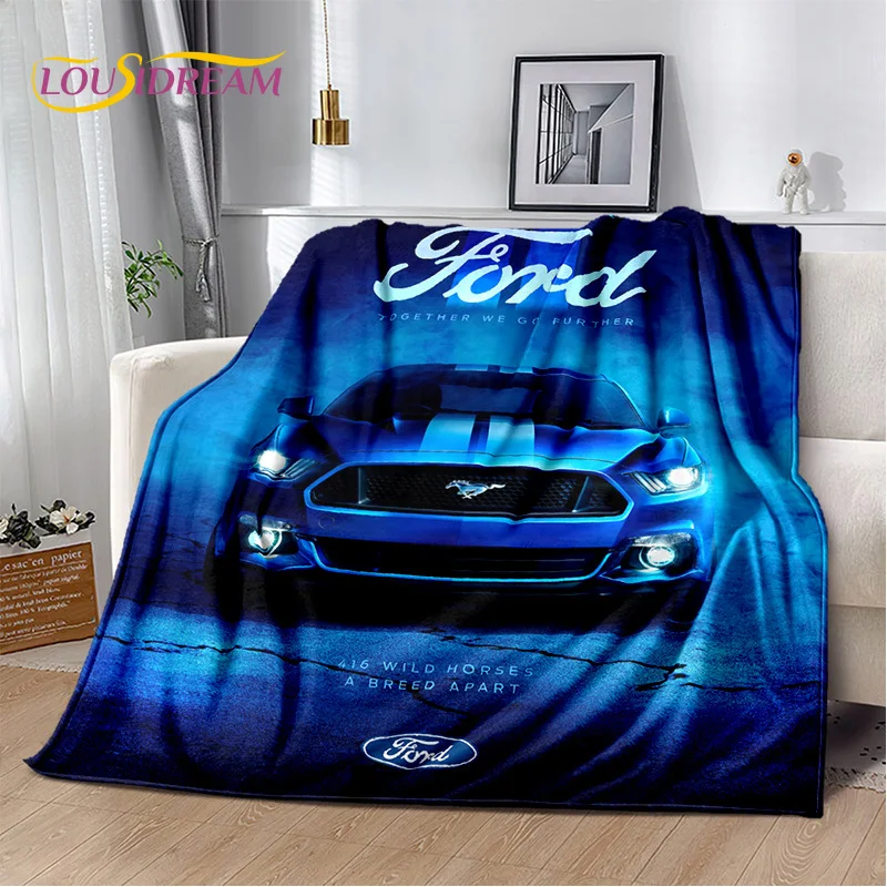 Classics F-Ford GTR Mustang Car 3D Blanket,Soft Throw Blanket for Home Bedroom Bed Sofa Picnic Travel Office Cover Blanket Kids