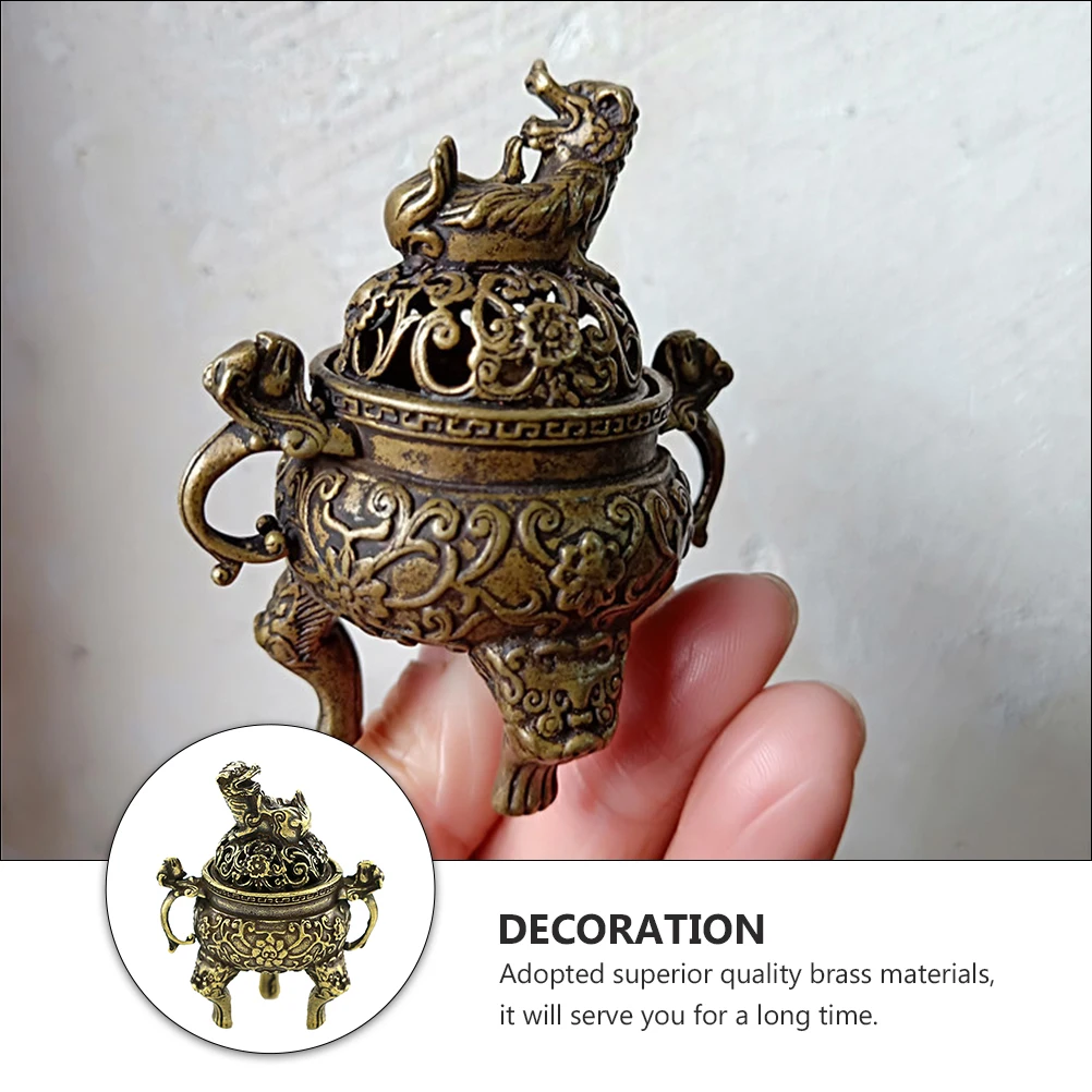 

Brass Censer Burner Decor Home Crafts Lightweight Portable Incense Burner Decor Censer Tea Ceremony Household Art