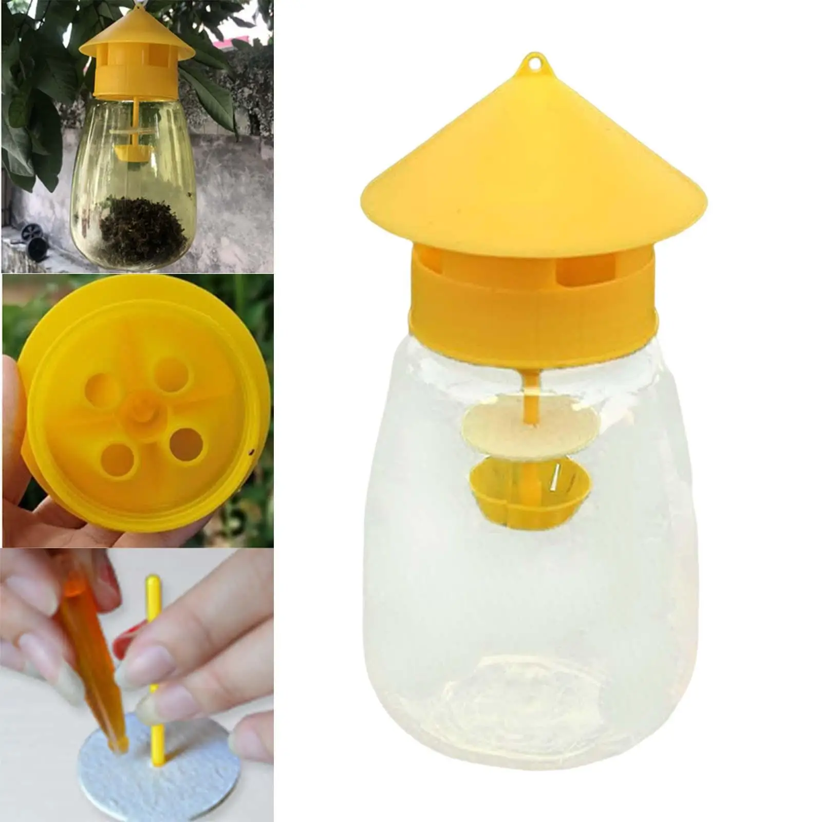 Fruit Fly Trap Fly Catcher with Lure Portable Vegetables Flies